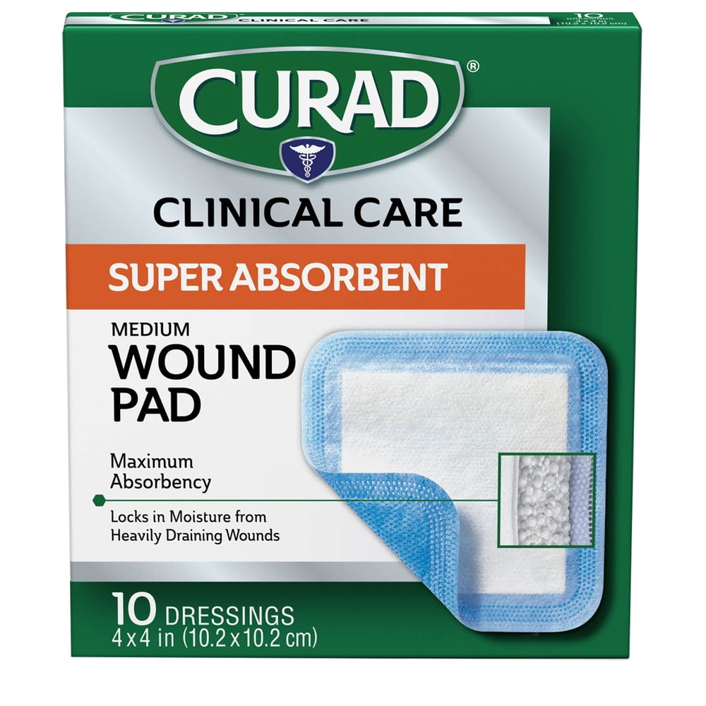 Curad Clinical Advances Super Absorbent Wound Pads, 10 Count Walmart