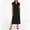 A135 Black, variant on Women's Casual Neck Maxi Dress Short Sleeve V-Neck Collar Straight Silhouette Side Split Stretchy Cotton Blend Long Dress For Athletic Golf Daily Wear Office