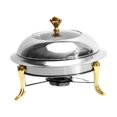 thumbnail image 2 of yuksok Réchaud à Aliments Plats de Service Couvercle Transparent Marmite Portable Réchaud à Alcool Or 26cm, 2 of 9