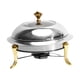 thumbnail image 2 of Chafing Dish Buffet Calentador de alimentos Placas de tapa transparente Portátil Redondo Pequeño Hot Pot Camping Estufa de para exteriores, oro 18cm BLESIY plato de frotamiento, 2 of 8