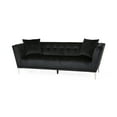 thumbnail image 5 of Noble House Emilio Velvet Sofa, Black, Silver, 5 of 9