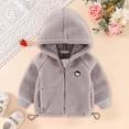 thumbnail image 2 of Krdevn Solid Baby Sherpa Hooded Jacket Zip Up Plush Coat Size:8-9 Years, 2 of 5
