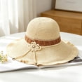 thumbnail image 2 of QASIEATN Modern Fit Sun Hats for Women Woven Hat Women's Large Brim Fisherman Hat Hollow Breathable Hat Fall Fashion Accessories, 2 of 4