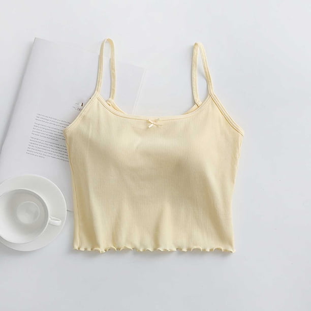 Pijama de manga corta para mujer, de verano, color liso, con tirantes y acolchado en el pecho, ropa interior sin mangas y pijama. Blusa de poliéster para mujer.