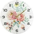 thumbnail image 5 of GZHJMY Flower Pattern Wall Clock, 10" Silent Non Ticking Round Clock, Oil Painting Easy to Read Clock for Living Room Bedroom Bathroom Home Decor Holiday Gifts, 5 of 7