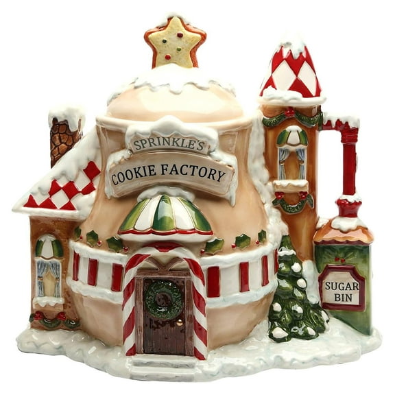 Gifts Ceramic Santa's Village Cookie Jar, 11-3/4-Inch