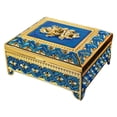 thumbnail image 3 of Caja de Joyería Fernando Caja de baratijas Rectangular grabada Metálica 5x4x2 Pul Azul, 3 of 6