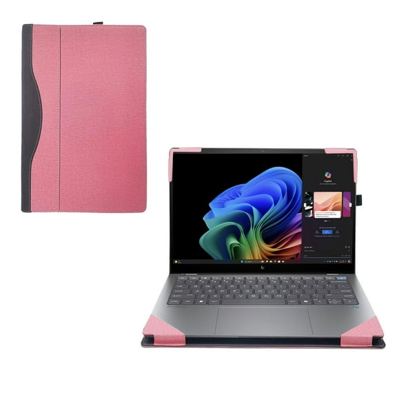 Laptop Cover Case for HP EliteBook Ultra 14 inch G1q [not Compatible with Any Other Model] 2-in-1 PU Leather Detachable Notebook Sleeve Computer Bag Protective(Pink)