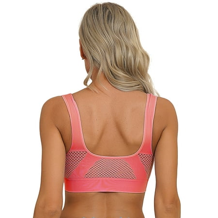 vastwit Women s Sports Bras Workout Tank Tops with Built-in Bra High Impact Seamless Wireless Gym Shimp Red XL