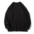 thumbnail image 3 of BXINGOHAI Men's Cotton Sweatshirt Basic Solid Breathable Pullover Shirts Lightweight Crew Neck Long Sleeve Bottoming Sweatshirts Fall Savings Black,XXXL, 3 of 3