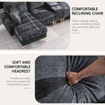 thumbnail image 4 of Noble House Canapé Sectionnel en Forme de U en Forme de Nuage, Équipé d'Un Fauteuil Inclinable Simple et d'Un Repose-Pieds Mobile, interface USB, Gris, 4 of 9