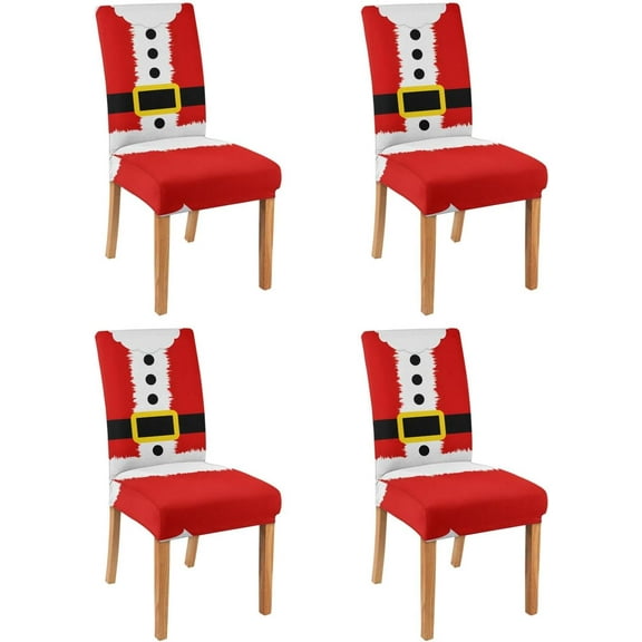 Christmas Chair Covers Set of 6 Funny Dining Protector Stretch Slipcovers Removable Washable Back Chair Covers Christma Home Decor Gifts