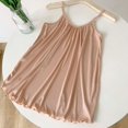 thumbnail image 4 of MESSUEN Spaghetti Strap Tank Top Silk Pajamas for Women Crew Neck Chemise Solid Round Neck Suspender Loose Vest Pajama Pullover Tank Top Sleeveless Tees for Women’s Tops Beige L, 4 of 4