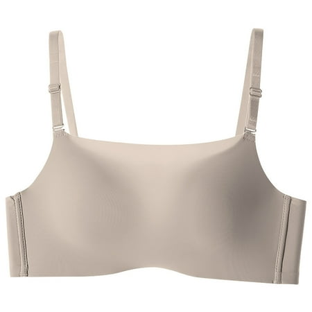 Comfy Bra Women Back-Smoothing Bra Feature V-Neck Balconette Bra Style W-1462 Beige XL