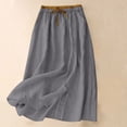 thumbnail image 2 of IROINNID Summer Casual Women's Skirt,Mid-length Elastic Waist Loose Skirt,Soft Breathable Floral Linen Skirt,Everyday Daily Wear for Ladies, 2 of 8
