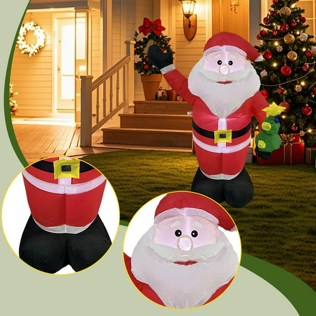 Adorno inflable de Papá para exteriores, ideal para fiestas navideñas, con de . Decoración inflable para jardín, césped y festivales