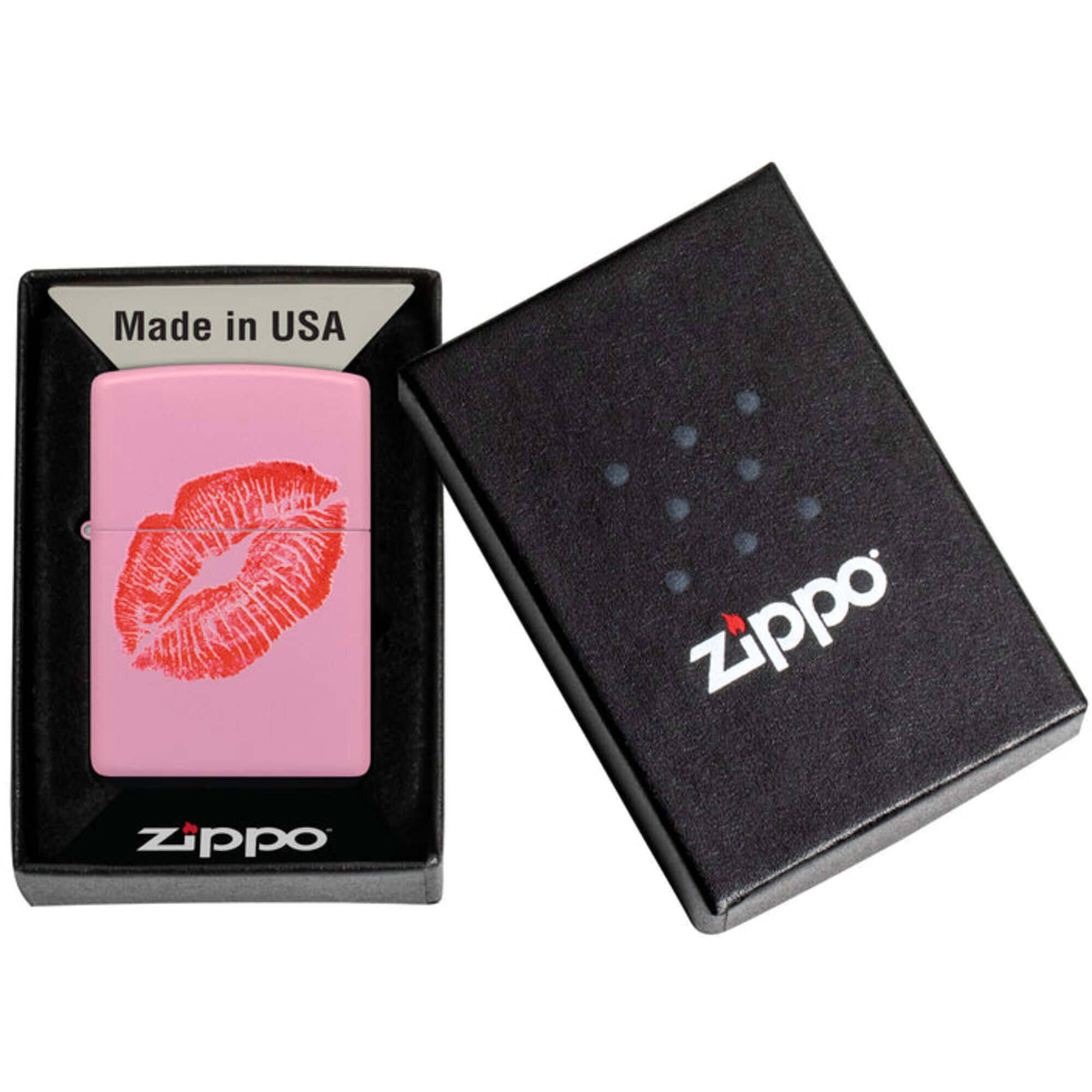 Zippo 46470 Smooches Design Matte Pink Windproof Pocket Lighter