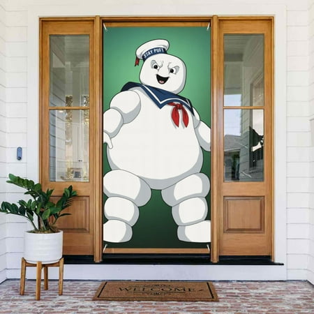 Stay_Puft_Ghostbusters Door Cover Decorated Banner Tapestry Home Decoration Holiday Party Supplies Door Banner Porch Sign Banner 72.8 x 35.4 Inch