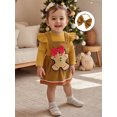 thumbnail image 6 of BemeyourBBs Newborn Baby Girl Christmas Outfit Rib Knit Romper Gingerbread Man Suspender Overall Dress Headband Cute Clothes Set, 6 of 9