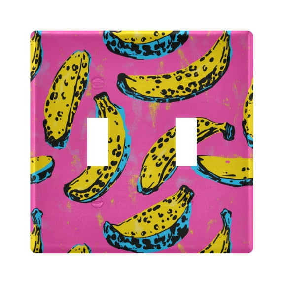 Bananas Pattern Decorative Light Switch Plates Switch Cover Decorative Wall Plates Ideal for Living Room Kitchen Bedroom and Study