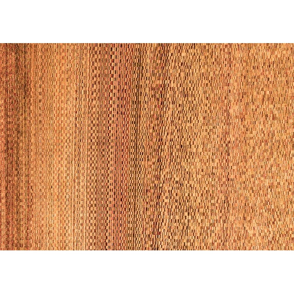 Ahgly Company Indoor Rectangle Oriental Orange Modern Area Rugs, 5' x 7'