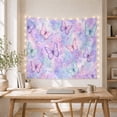 thumbnail image 5 of Pastel Butterflies Flying Over Lavender Aqua Watercolor, Dreamy Botanical Fantasy for Boho Decor Lovers, Botanical Wall Art, Mother's Day Gift Tapestry Wall Hanging for Bedroom and Living Room, 5 of 7