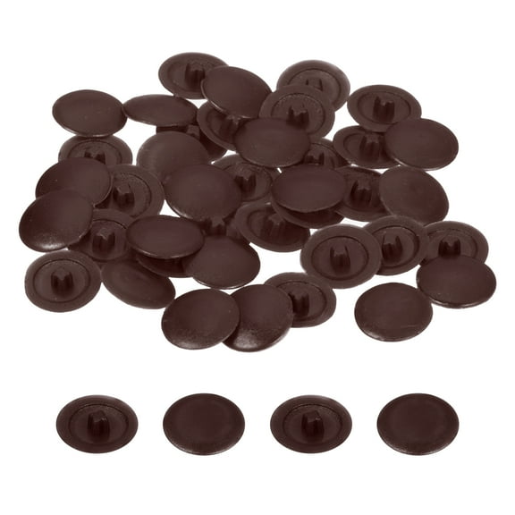 Uxcell 40PCS Screw Cap Covers, 12mm Screw Decorative Caps for Phillips Cam Lock Nuts Self-Tapping Screws, Dark Brown