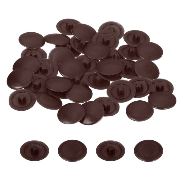 Uxcell 40PCS Tapa de tornillo, tapas decorativas de tornillo de 12 mm para tuercas de bloqueo de cámara Phillips, tornillos autorroscantes, marrón oscuro