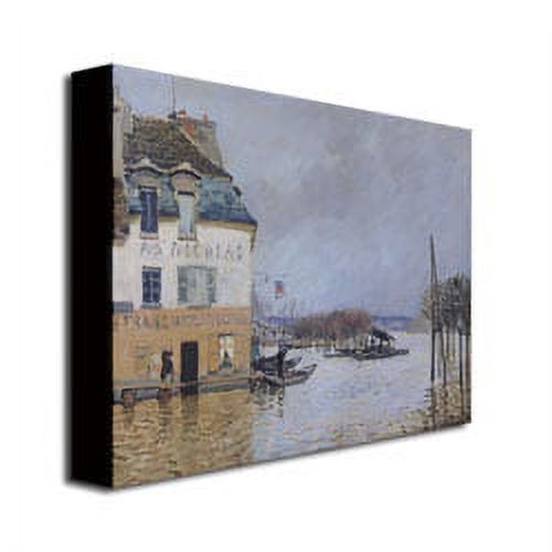 Trademark Fine Art "The Flood At Port Marly" Canvas Wall Art by Alfred Sisley