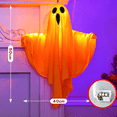 thumbnail image 3 of 2PCS Halloween Light Up Hanging Ghost Decor, Cute LED Ghost Light Ornament, Indoor Outdoor Holiday Decoration for Home, Wall, Door, Yard, Party Decor, 3 of 3