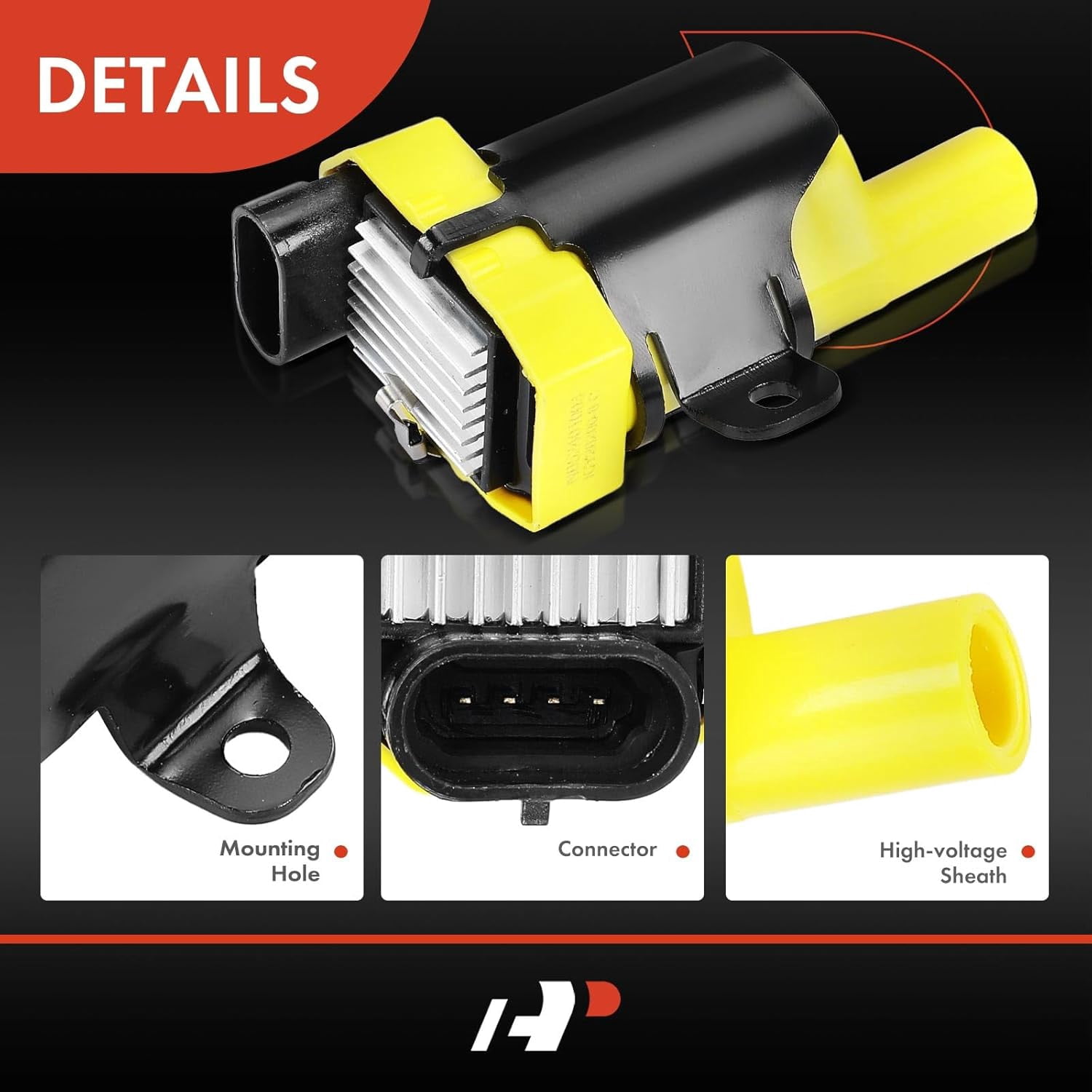 A-Premium Engine Ignition Coil Pack Compatible with Chevy Silverado 1500 HD 2500 3500 Classic, Tahoe, Suburban, Express & GMC Sierra, Yukon, Savana, Envoy & Cadillac Escalade & Buick Rainier & Isuzu