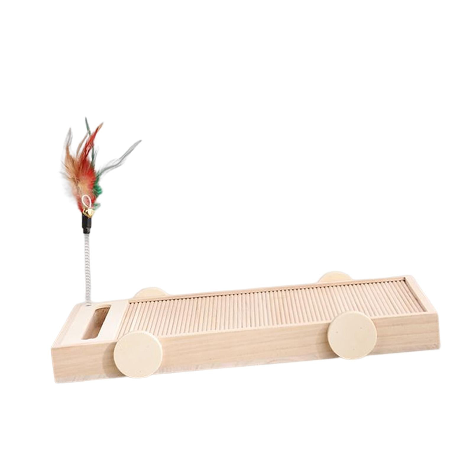 Bvdfgk Cat Scratch Pad Cat Scratching Board 3 in 1 with Ball Track Feather Teaser Cats 40cmx20cm