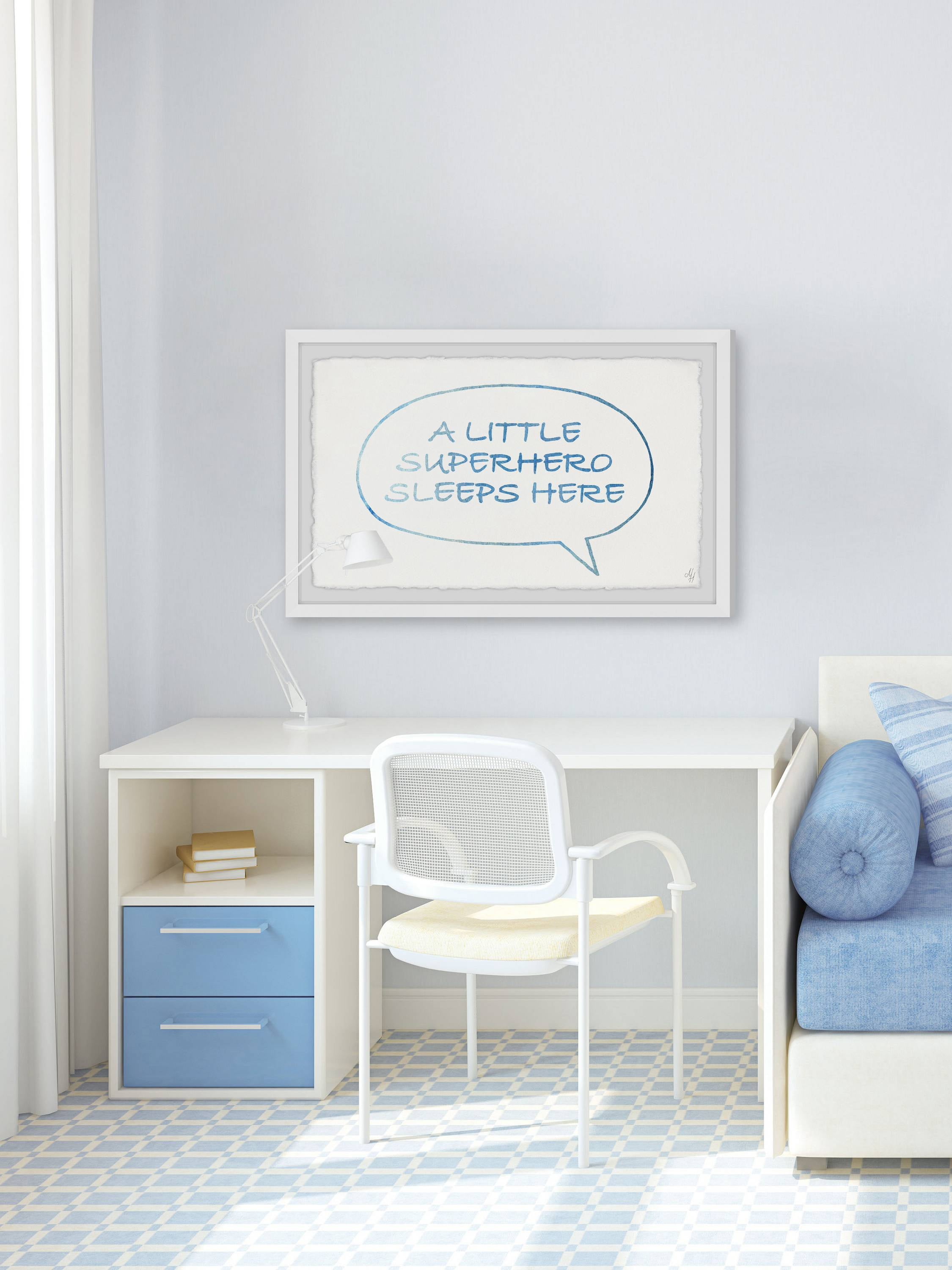 Marmont Hill Superhero Sleeps Here Bubble Box Framed Wall Art