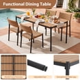 thumbnail image 7 of JOIVI 5 Piece Outdoor Dining Set, Stackable Rattan Chairs and 70" Metal Dining Table with WPC Tabletop, Outdoor Patio Furniture Set for 4 with All-Weather Chairs for Deck, Garden, Porch, 7 of 7