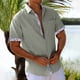 thumbnail image 1 of Camisas de playa EQWLJWE para hombre, camisas casuales sin arrugas, camisa de vestir elástica de verano de manga corta de color sólido con botones, regalo para tu esposo papá, 1 of 5