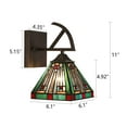 thumbnail image 7 of RADIANCE goods Tiffany-Style 1-Light Mission Wall Sconce 6" Shade, 7 of 7