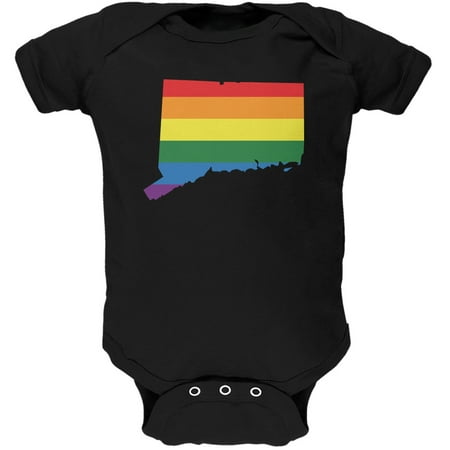 

Connecticut LGBT Gay Pride Rainbow Black Soft Baby One Piece - 12-18 months