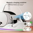 thumbnail image 5 of VR Charging Dock for Meta Quest 3/Quest 3S/Quest 2, Magnetic Charging Station for Oculus Quest 3 VR Headset & Controllers, with 2 Rechargeable 2100mAh Batteries, USB-C Charger, Supports LED Indicator, 5 of 11