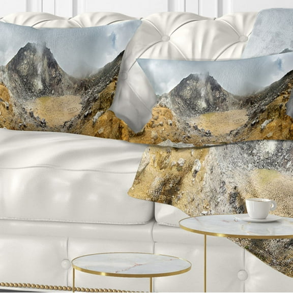 Designart 12" x 20" Yellow Polyester Throw Pillow