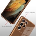 thumbnail image 2 of Love Heart Plating Case for Samsung Galaxy S21 Ultra - Camera Protector, Soft TPU, Shockproof, Brown, 2 of 10