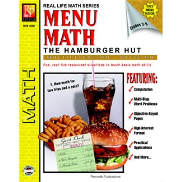 Remedia Publications Rem102B Menu Math Burger Maison de Vacances Bk-2 Mult&D Iv