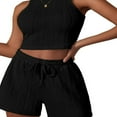 thumbnail image 1 of Ladies Shorts Set  Sleeveless Crew Neck Top with Matching Solid Shorts, 1 of 5