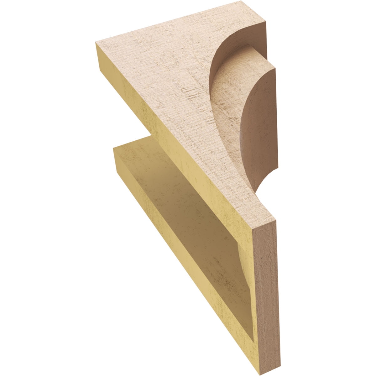 8"W x 8"D x 16"H Wide Rivera Rough Cedar Woodgrain TimberThane Corbel, Primed Tan