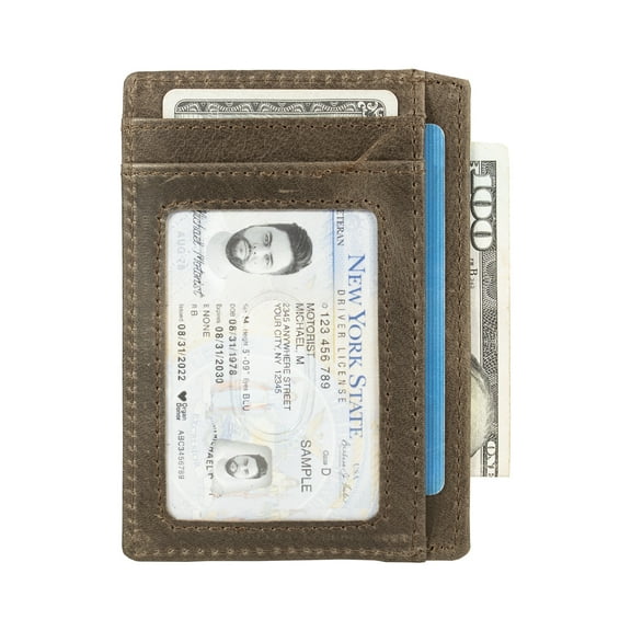 Mens Leather Slim Wallet Credit Card Holder