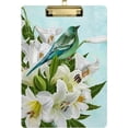 thumbnail image 1 of FMSHPON Green Hummingbird White Lily Flower Clipboard Hardboard Wood Nursing Clip Board and Pull for Standard A4 Letter 13x9 inches, 1 of 7