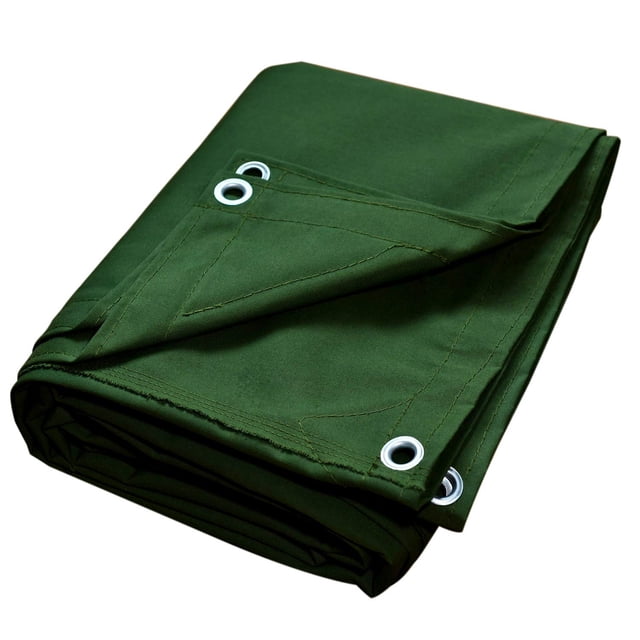 F&J Outdoors Lonas de Lona para Camiones Lona Resistente al Agua Resistente a los Rayos UV 10 oz Cubierta de Lona Resistente para Auto Barco Camping Leña Pila de leña 10 x 12 pies Verde