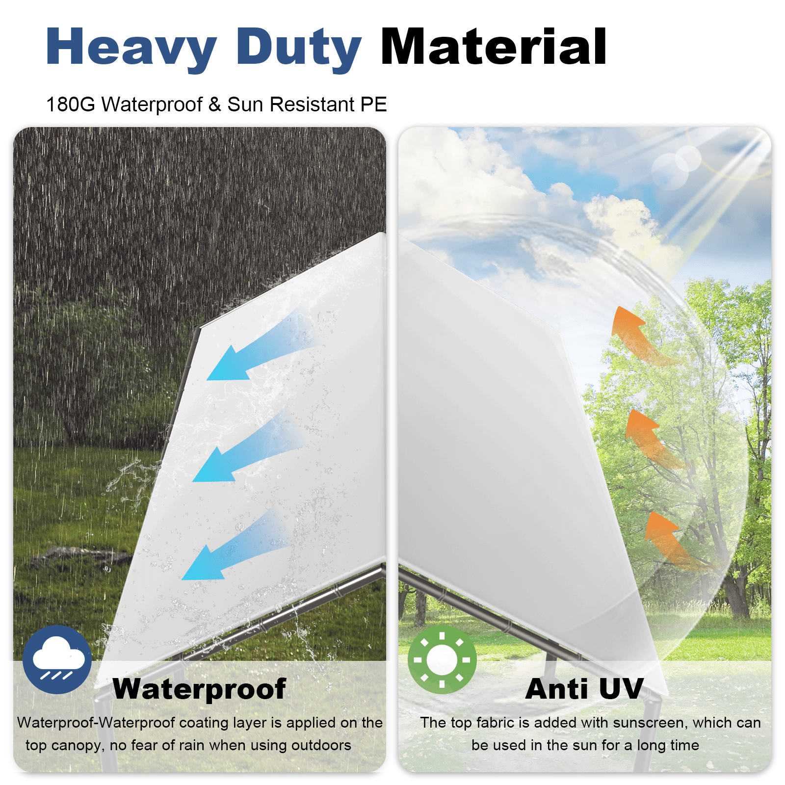 Grezone Carport L20xW10xH9.2Ft Heavy Duty Portable Garage Car Tent All Season UV Resistant Canopy