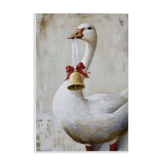Festive Jingle Goose Wall Plaque Art, design by Petal Prints Design