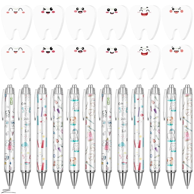 Juego de cuadernos y bolígrafos para asistentes dentales Gilprop, 24 piezas, 10 x 7 cm