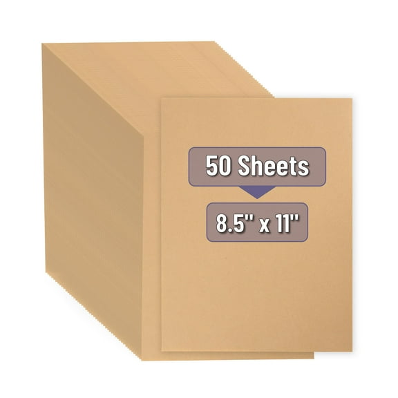 Brown Printer Paper 50 Sheets, 8.5 x 11 Inch Kraft Paper for DIY Crafts, Drawing, Inkjet Laserjet Printing, Party Decor, Brown